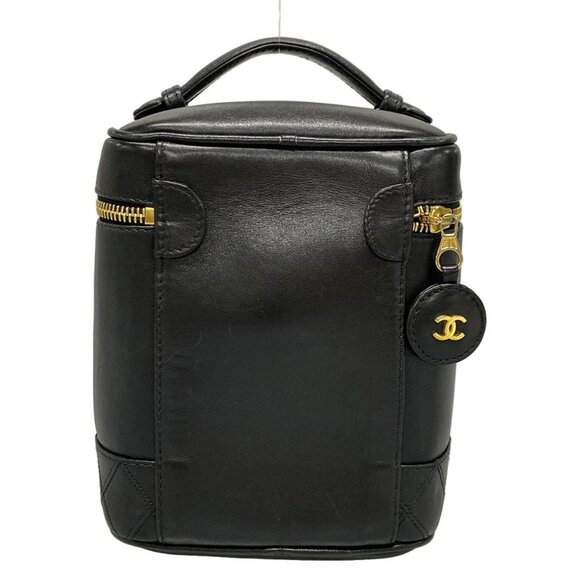 Auth CHANEL Bicolore Black Lambskin Vanity Bag Gold hardware - Picture 2 of 16